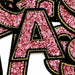 Pink Sequin Sparkle Iron On Patch Letter A