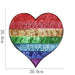 Large 20cm Rainbow Heart Sequin Iron-On Patch