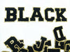 Black Chenille With Gold Trim 8.5cm Iron-On Patch Letters