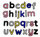 Multicolored Lowercase Embroidered 3.4cm Iron On Patch Letters