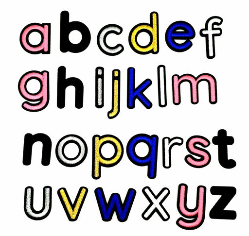 Multicolored  Lowercase Embroidered 3.4cm Iron On Patch Letters