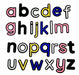 Multicolored  Lowercase Embroidered 3.4cm Iron On Patch Letters