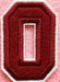 Red Embroidered 6cm Iron On Patch Number 0