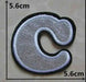 Silver Glitter 5cm Iron-On Patch Letter C