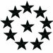 Star Embroidered Black Coloured Iron On Patches