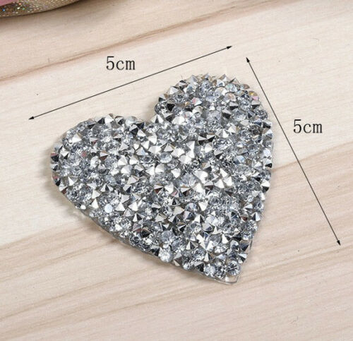 Rhinestone Hearts 5cm Iron-On Patches