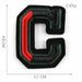 3D Multi Coloured 5cm Embroidered Sew On Patch Letter C