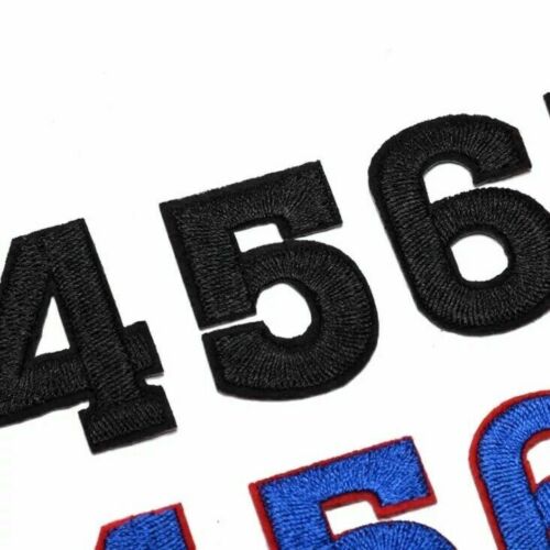 3.5cm Black, Blue, Red Embroidered Iron-On Patch Numbers