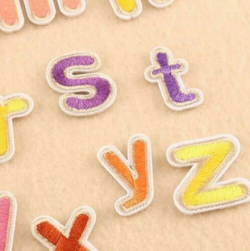 Kids Range Multi Coloured Embroidered  2.5cm Iron On Patch Letters