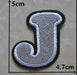 Silver Glitter 5cm Iron-On Patch Letter J