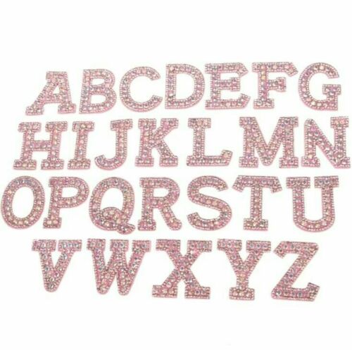 Pink 5.5cm Rhinestone Iron On Patch Letters