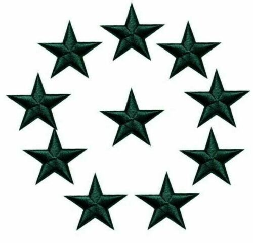 Star Embroidered Green Coloured Iron On Patches