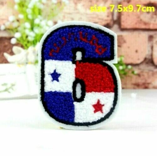 Country Flag Towel 9.5cm Sew On Patch Number 6