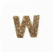 Gold Rhinestone 5.3cm Iron On Patch Letter W