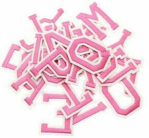 Pink 5cm Embroidered Iron On Patch Letters