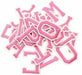 Pink 5cm Embroidered Iron On Patch Letters