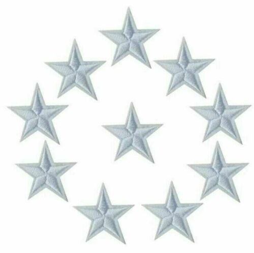 Star Embroidered White Coloured Iron On Patches