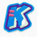 Multi Coloured Space Embroidered 3.2cm Iron-On Patch Letter K