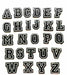 Silver Black Leather 8cm Sew-On Patch Letters