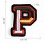 3D Multi Coloured 5cm Embroidered Sew On Patch Letter P