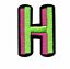 Multi Coloured Embroidered 5cm Iron-On Patch Letter H