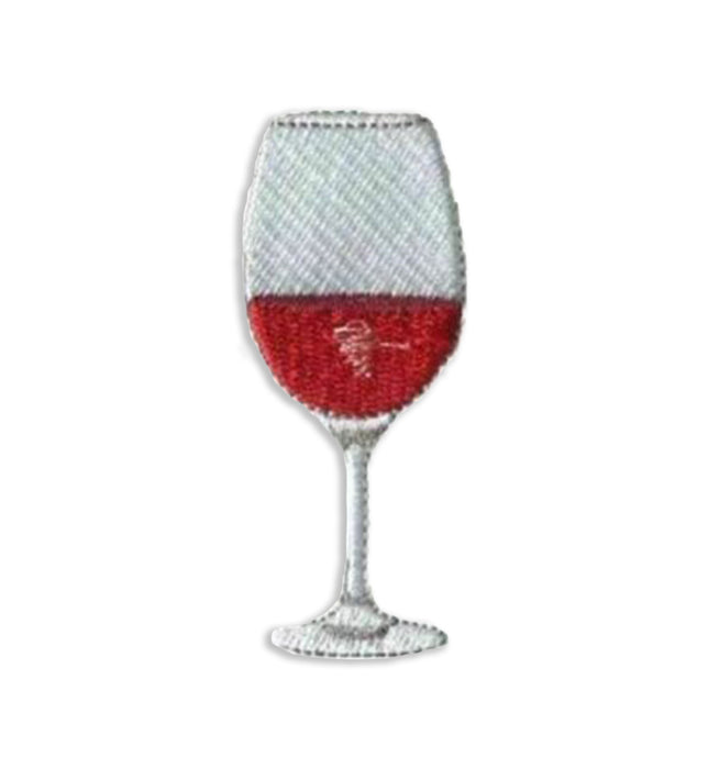 Wine Glass Embroidered Iron-On Patch